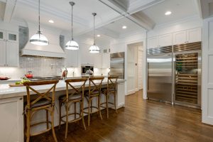 Kitchen with wine refrigerator