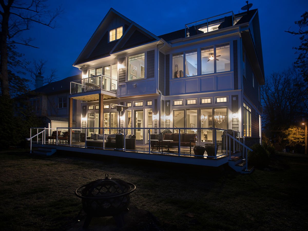 home exterior at night